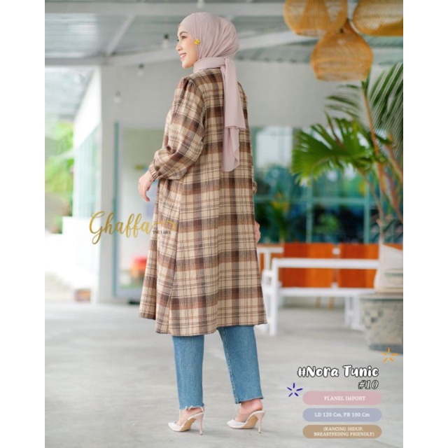 NORA TUNIK #10 BY GHAFFA THE LABEL / FLANEL TUNIK MUSLIMAH / Tunik Ld120 flanel import