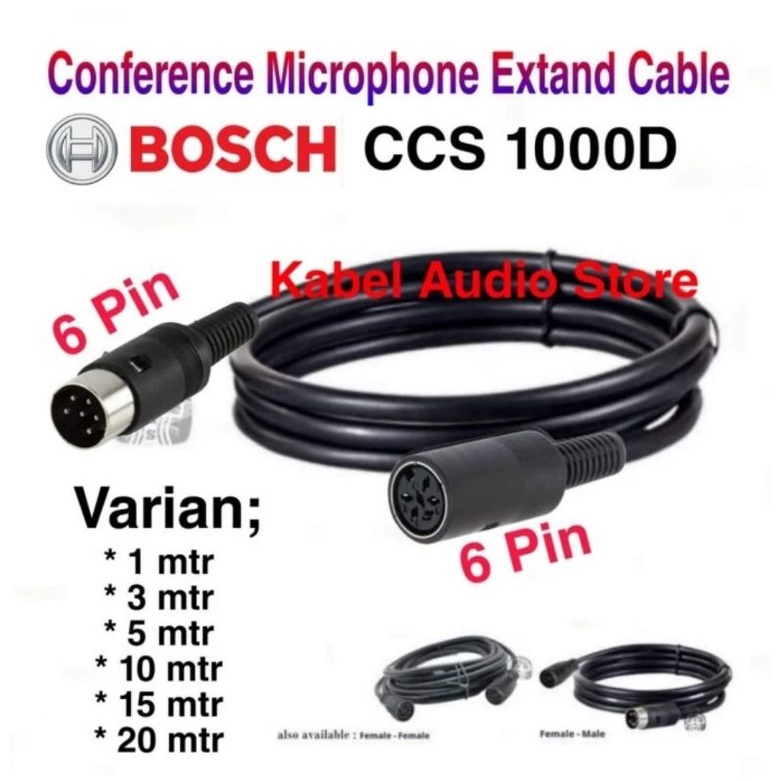 Kabel  Mic extension Conferen BOSCH CCS 1000D Famale to Male 15-20 mtr