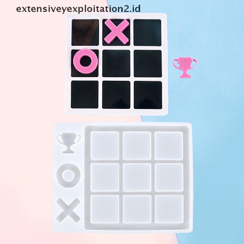 {NEW} 1pc Kecil Tic Tac Toe OX Cermin Game Catur Cermin Cetakan Casg Silikon Alat Perhiasan.