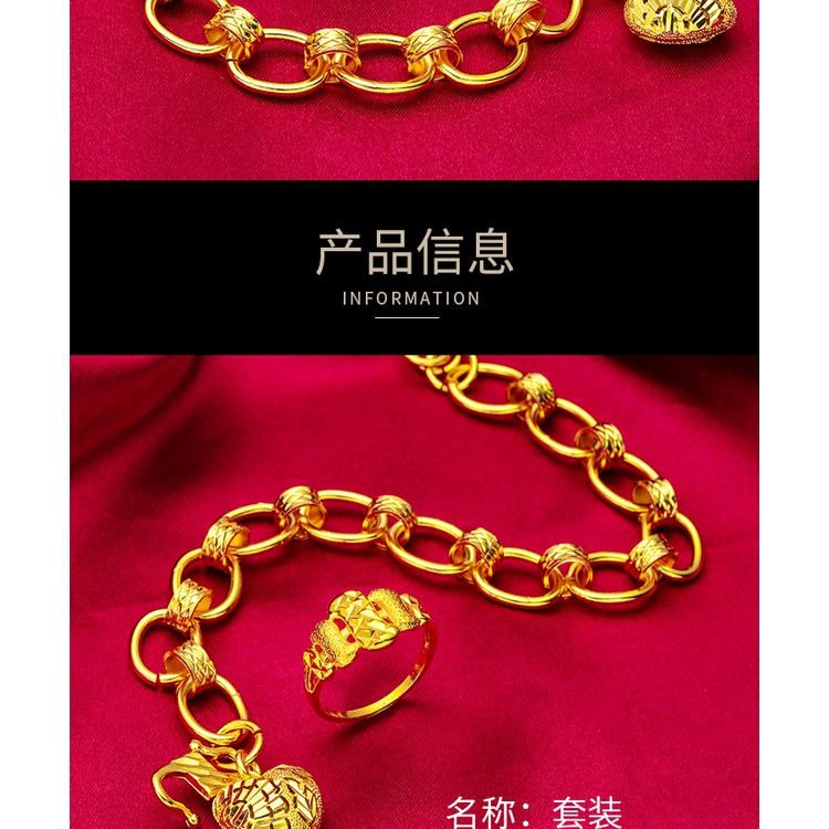 Goldkingdom Perhiasan Fashion Emas Asli Kadar 375Bangkok Aksesoris Ready Stock Baru Sederhana Mendominasi Cinta Perempuan Gelang Tebal