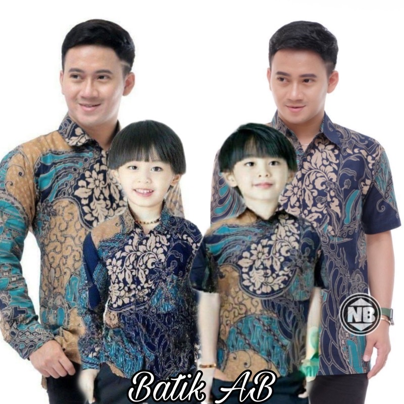 BATIK COUPLE AYAH DAN ANAK BATIK COUPLE LENGAN PANJANG BATIK PRIA MODERN