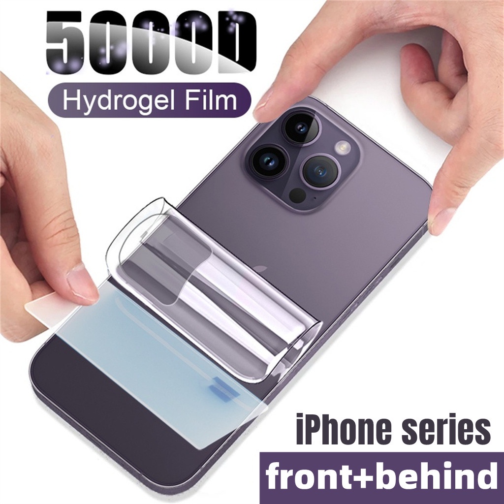 Film shock Belakang Full coverage Untuk iPhone 14 Pro Max Plus 13 12 11 Pro Max mini X/Xs Max XR 7/8 Plus SE2020 Screen saver Soft hydrogel film Pengganti Kaca film Pelindung