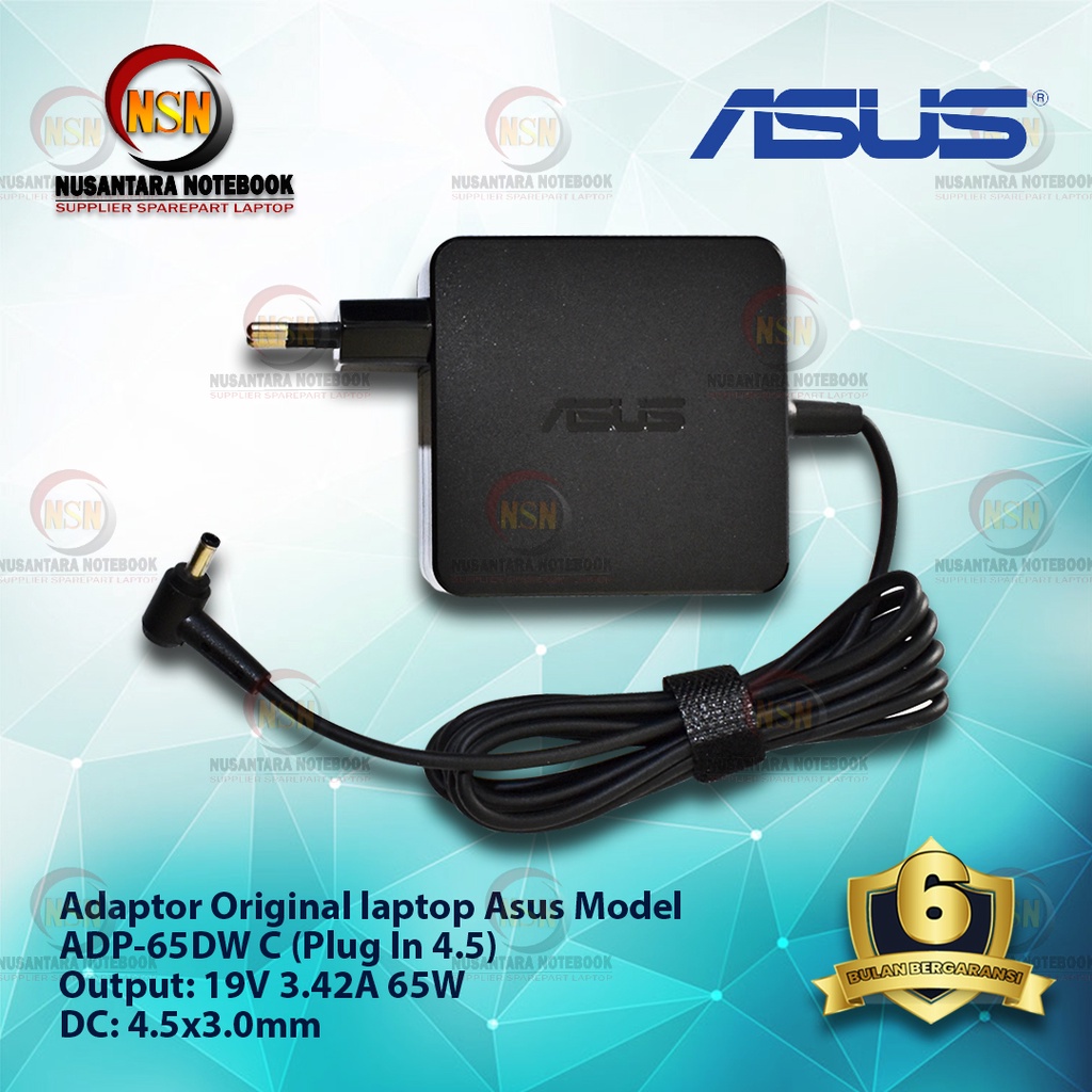 Adaptor Charger Original Laptop Asus ADP-65DW C 19V 3.42A 65W DC 4.5x3.0mm