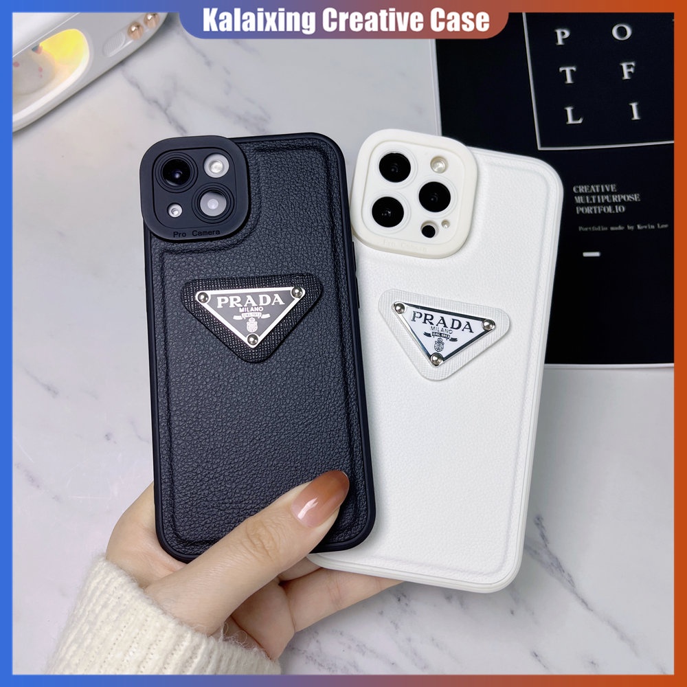 Casing Kulit Prada Mewah Untuk iPhone 14 Pro Max14Plus 13ProMax 12promax 11Pro X Xr Xs Max Case Hard Back Cover