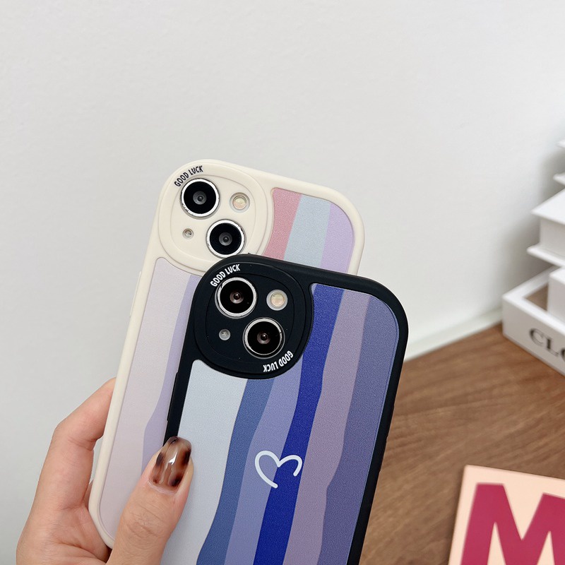 Couples Rainbow Love Soft Case Realme C1 C2 5S 5i 6 7i 8i 8 Pro 9i C11 C20 C12 C15 C17 C21Y C25Y C35 RENO 4F 5 6 7Z Black Silicone Case for Girl women gifts Baolongwish