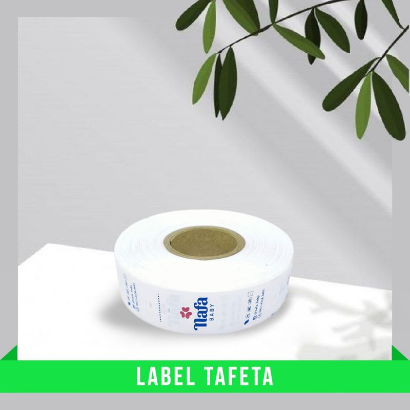Label Baju Taffeta Custom Label Tafeta Nylon Label Pakaian Satu Roll Panjang 90 Meter