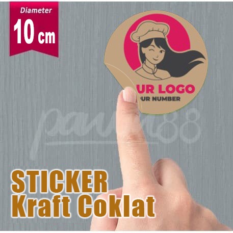 

Stiker Sticker Label Kraft Coklat D: 10 cm - (12 pcs)