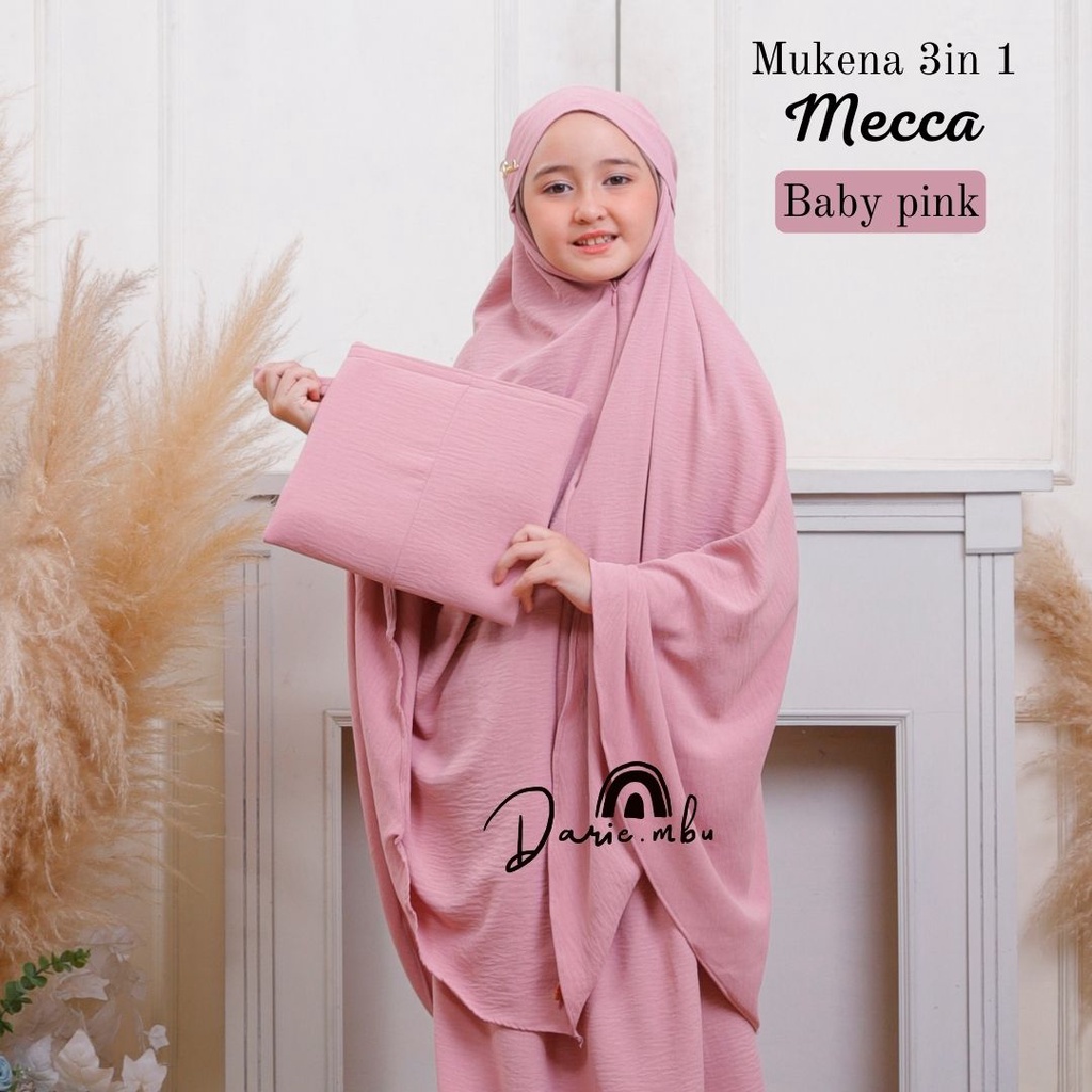 Mukena Anak 3in1 Crinkel Premium Mecca Series Traveling Mewah Jumbo