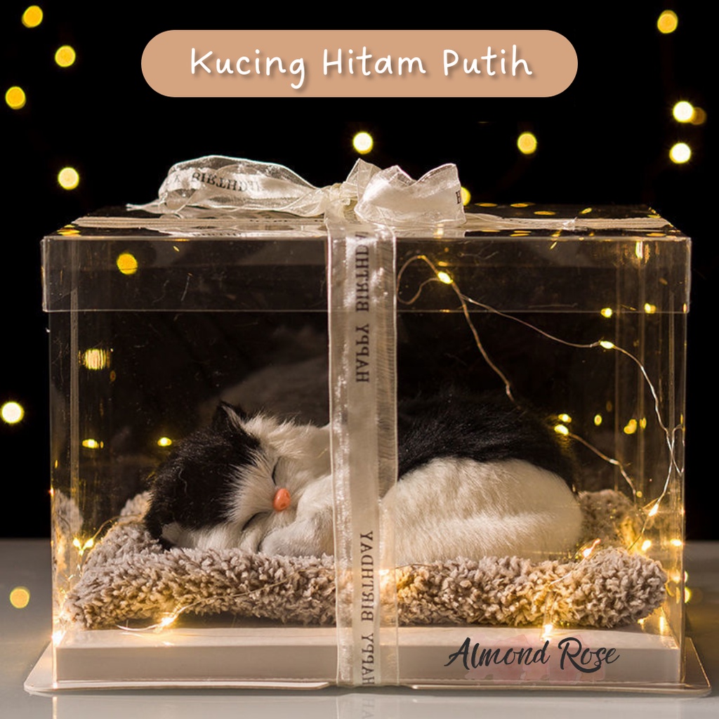 KUCING HITAM PUTIH -Hampers Boneka Tidur kado cewe kado pacar hadiah kado boneka kucing kucing arang