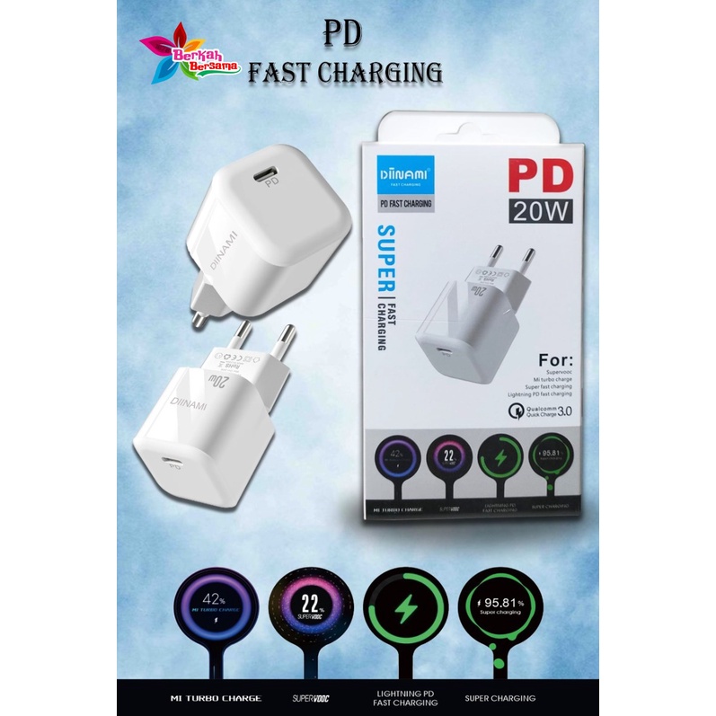 DIINAMI P8 Adaptor BATOK Charger CASHAN Power Nano 20 Batok Fast Charging 20W 3A Type-C (PD) Multi Protection BB7484