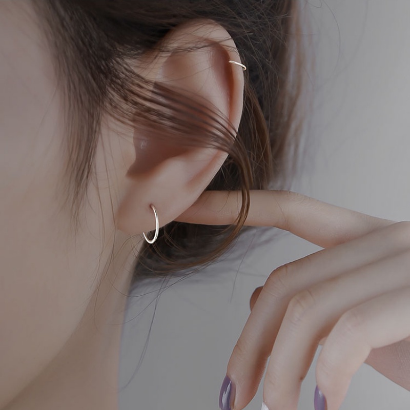 Kami Bunga Minimalis s925 Perak Tindik Tulang Rawan Hoop Earrings Untuk Wanita Perempuan Hypoallergenic Anting Bulat Punk Bibir Hidung Cincin Perhiasan