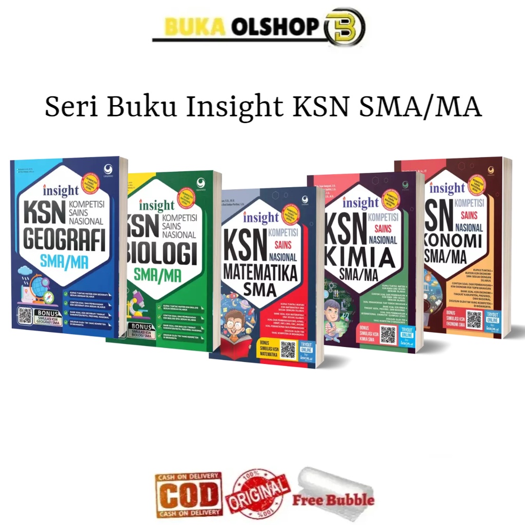 Insight KSN Matematika Kimia Ekonomi Biologi Geografi SMA Buku KSN Informatika Olimpiade Astronomi