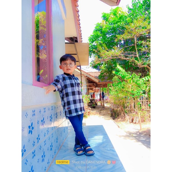 KEMEJA ANAK LENGAN PENDEK FLANEL ANAK PREMIUM Kemeja Anak Kotak Kotak Model Kurta Usia 2-13 tahun