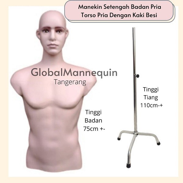 MANEKIN SETENGAH BADAN COWOK PATUNG MANEKIN SETENGAH BADAN PRIA