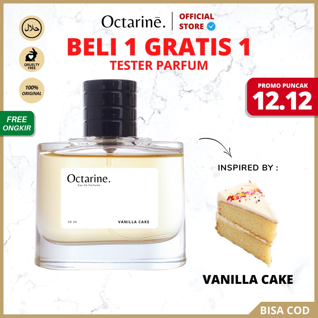 Octarine - Parfum Wanita Pria Tahan Lama Aroma Vanilla Kue lembut Inspired By VANILLA CAKE | Parfume Perfume Farfum Minyak Wangi Cewek Cowok Murah Original vanila