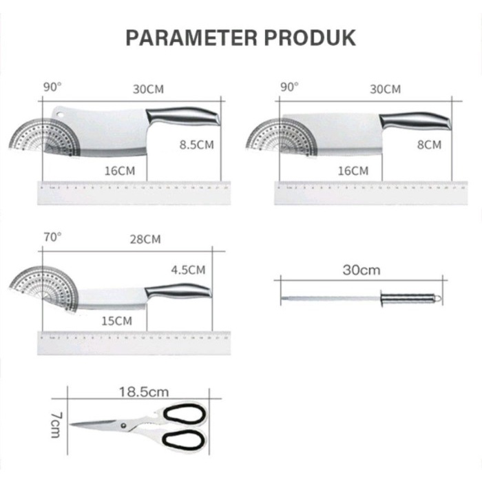 SET PISAU DAPUR 5 IN 1 STAINLESS STEEL