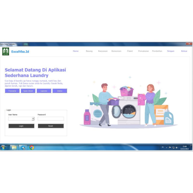 Aplikasi Laundry ExcelVba