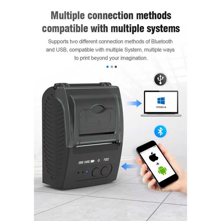Zjiang Mini Portable Bluetooth Thermal Receipt Printer - ZJ-5811 ( Mughnii )