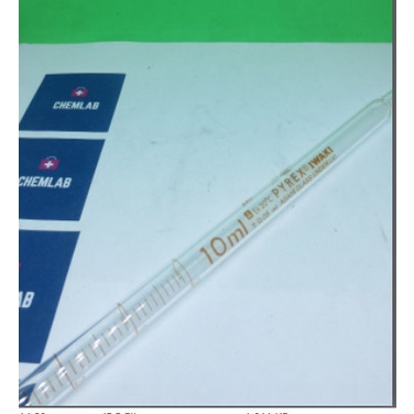 Lab Measuring Pipet 10 Ml Iwaki Pyrex / Pipet Ukur