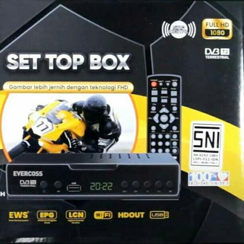SET TOP BOX STB EVERCOSS DVD T2 Max TV Digital Receiver Full HD STB DVB T2 WiFi Youtube HDMI SNI 100% ORIGINAL