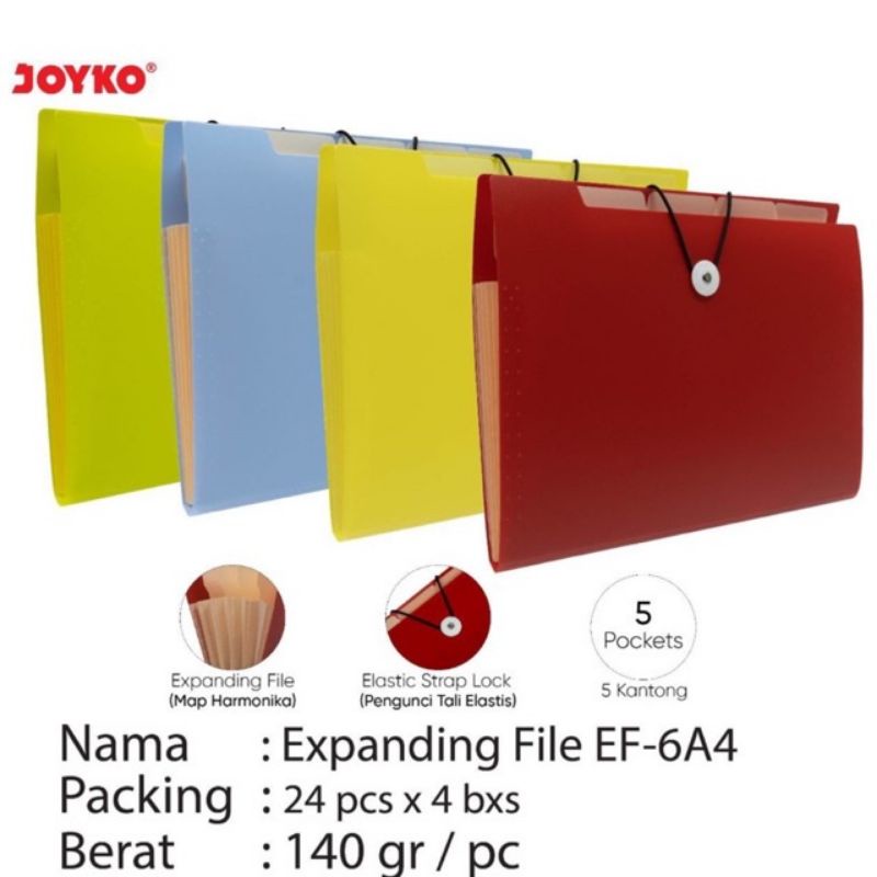 

Expanding File EF-6A4 5pockets Map Harmonika
