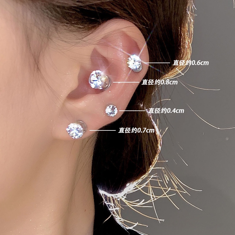 IFYOU Vintage Anting Kuku Zirkon Cochlear Magnet Anting Tusuk Mutiara Untuk Perhiasan Wanita Aksesoris Fashion