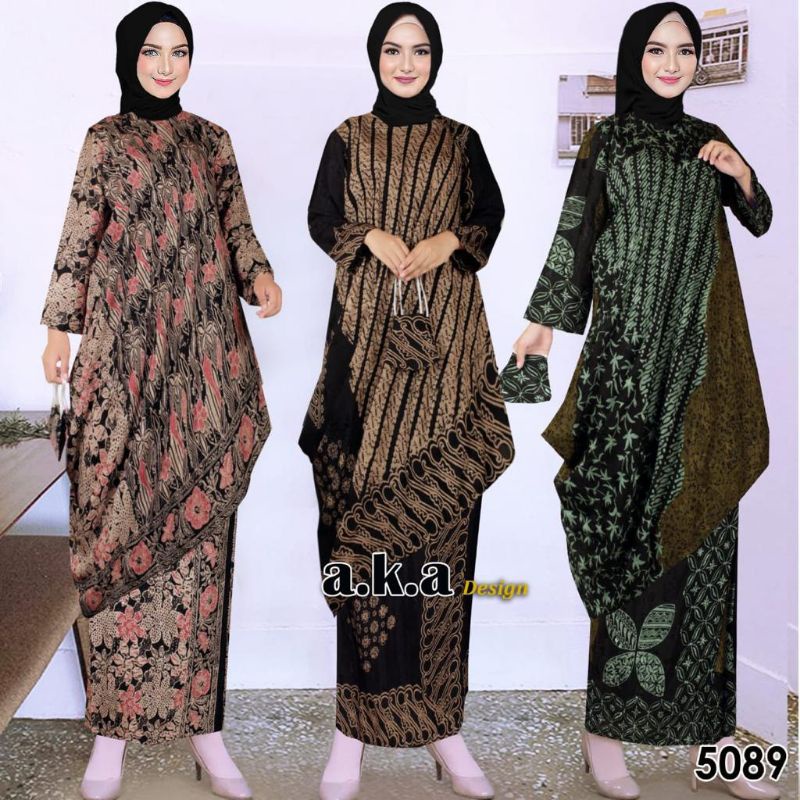 [5089]FASHION MUSLIM//SETELAN ROK MIRING//BATIK VISCOSE PREMIUM/SEMI SUTRA//KODE AKA