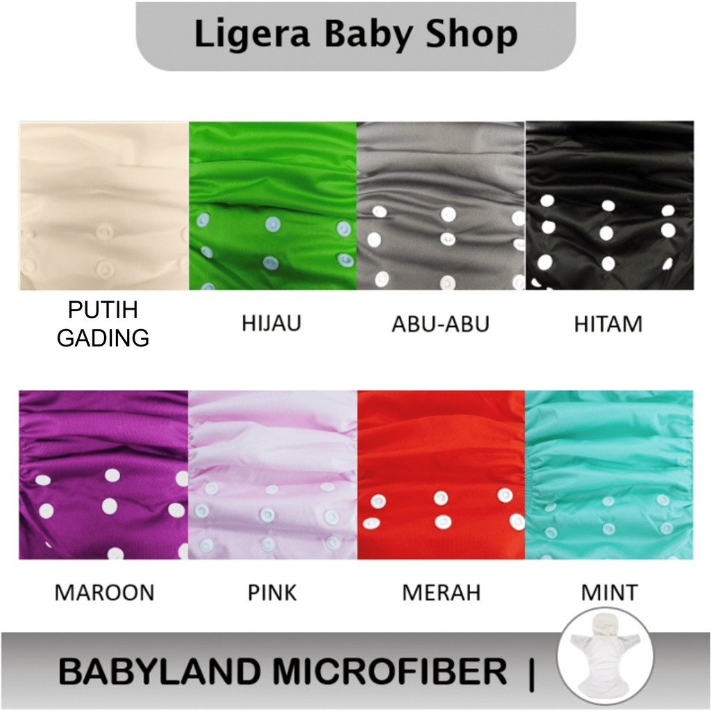 Popok Kain Clodi Kancing Babyland Original Microfiber - Pilih Motif A