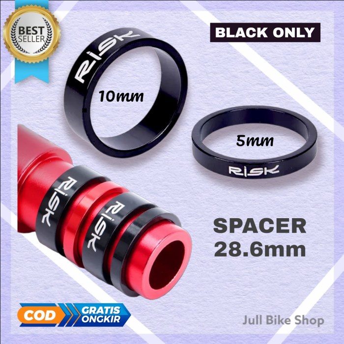 Ring spacer RISK sepeda mtb 10mm 5mm alloy fork headset 1cm 0.5mm 10 5 28.6mm