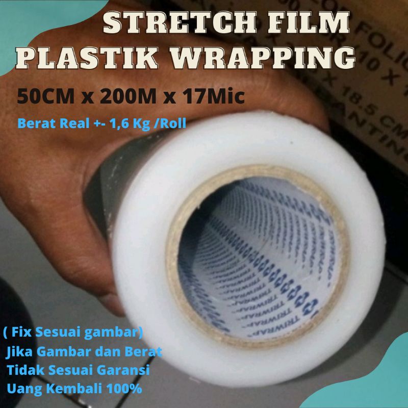 PLASTIK WRAPPING STRECTH FILM UK 50 CM x 200M  [ 1,6 kg / Roll ] BEST QUALITY