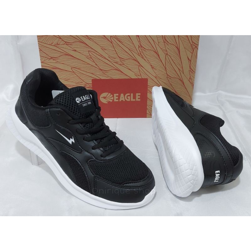 SEPATU EAGLE SEKOLAH HITAM PUTIH ORIGINAL BISA COD