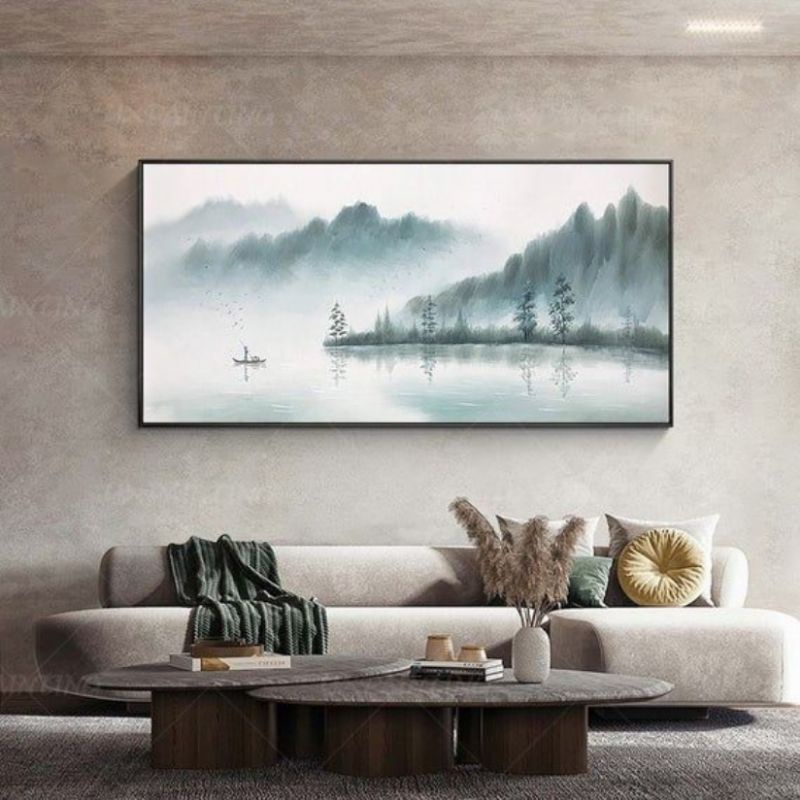 Lukisan pemandangan Jepang 120x70cm Plus BingKai