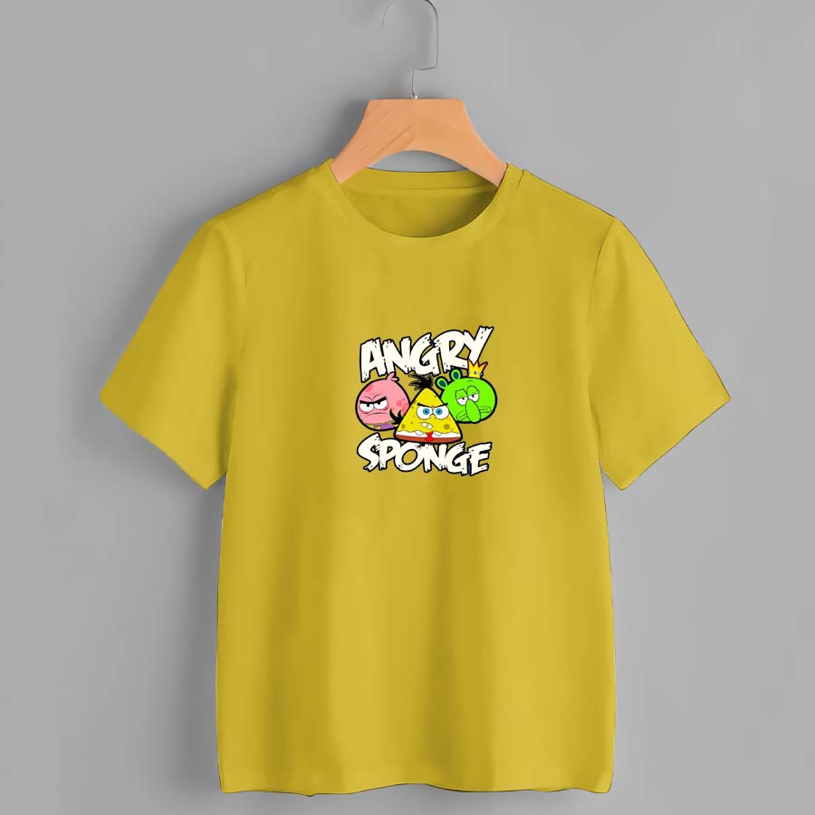 Baju Kaos Distro Anak Laki Laki Umur 1-10 Tahun - Baju Kaos Distro anak KARAKTER ANGRY SPONGE