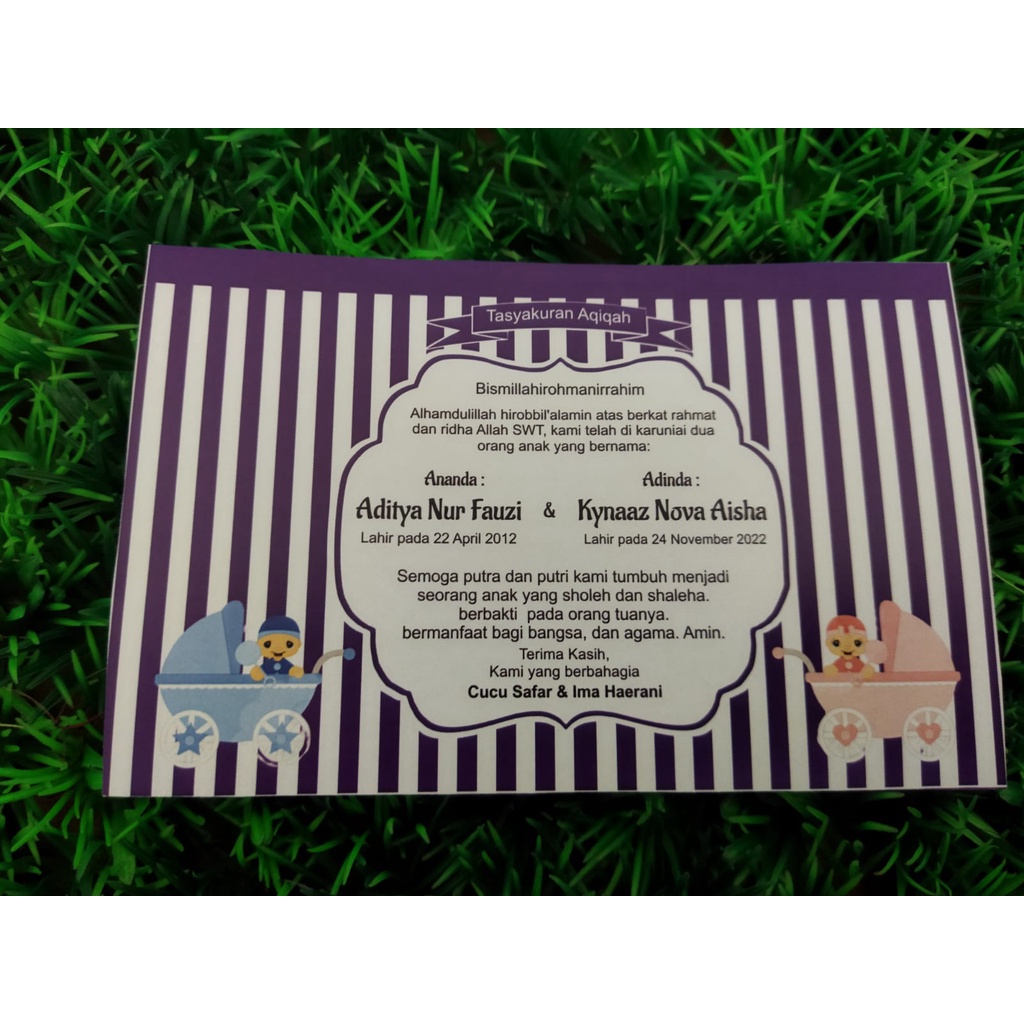 STIKER TASYAKURAN AQIQAH / KARTU NAMA BAYI / KARTU UCAPAN KELAHIRAN BAYI ISI (50PCS)