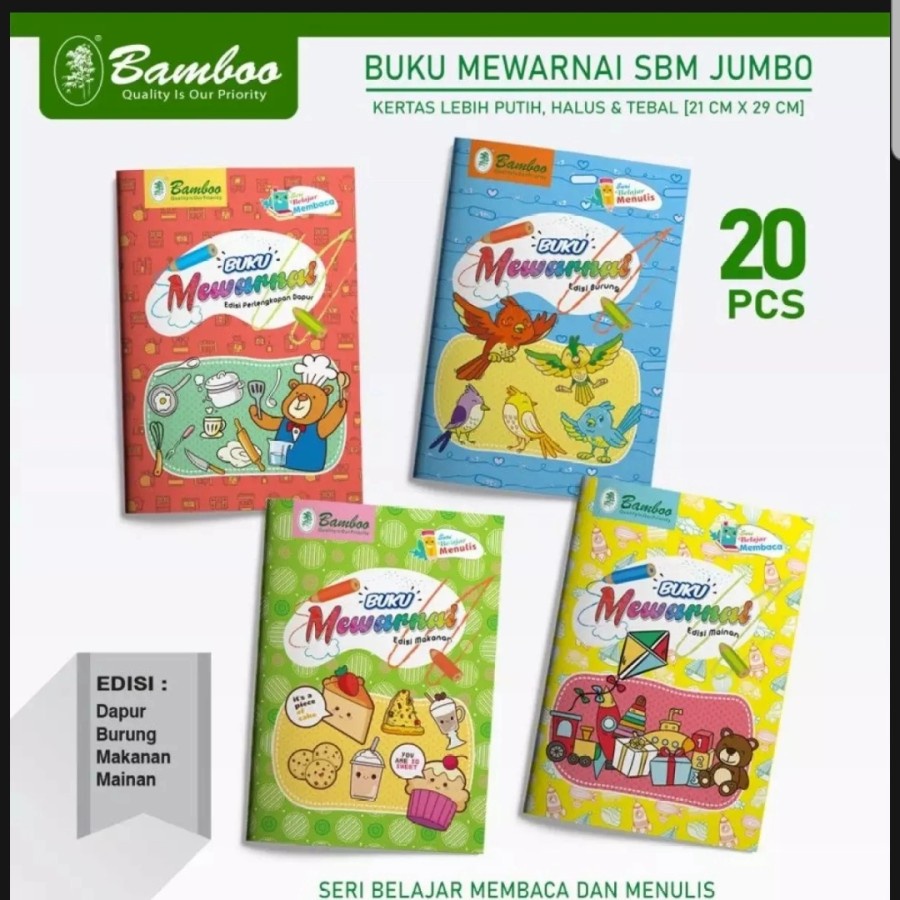 

BUKU MEWARNAI ANAK BAMBOO UKURAN JUMBO BELAJAR MENULIS DAN MEMBACA
