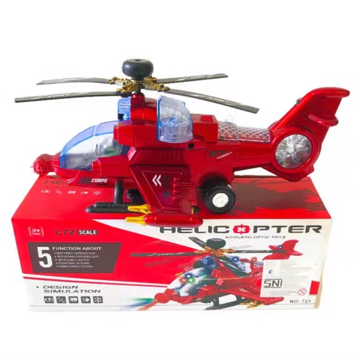 Mainan Anak Helicopter Acousto Optic Toys Helikopter Unik Pake Baterai