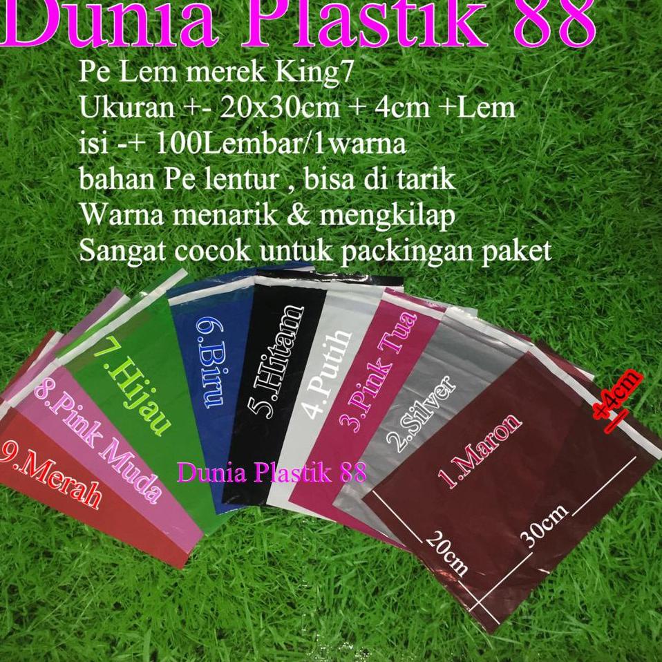 

Model Baru !! isi-+100pc PE LEM KING7 20x30cm+4cm kantong plastik packing bag + lem poly mailer polymailer olshop 옷