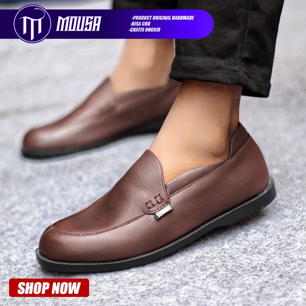 Sepatu Slip On Formal Pantofel Pria Kerja Kantor Kondangan Mousa Mikey