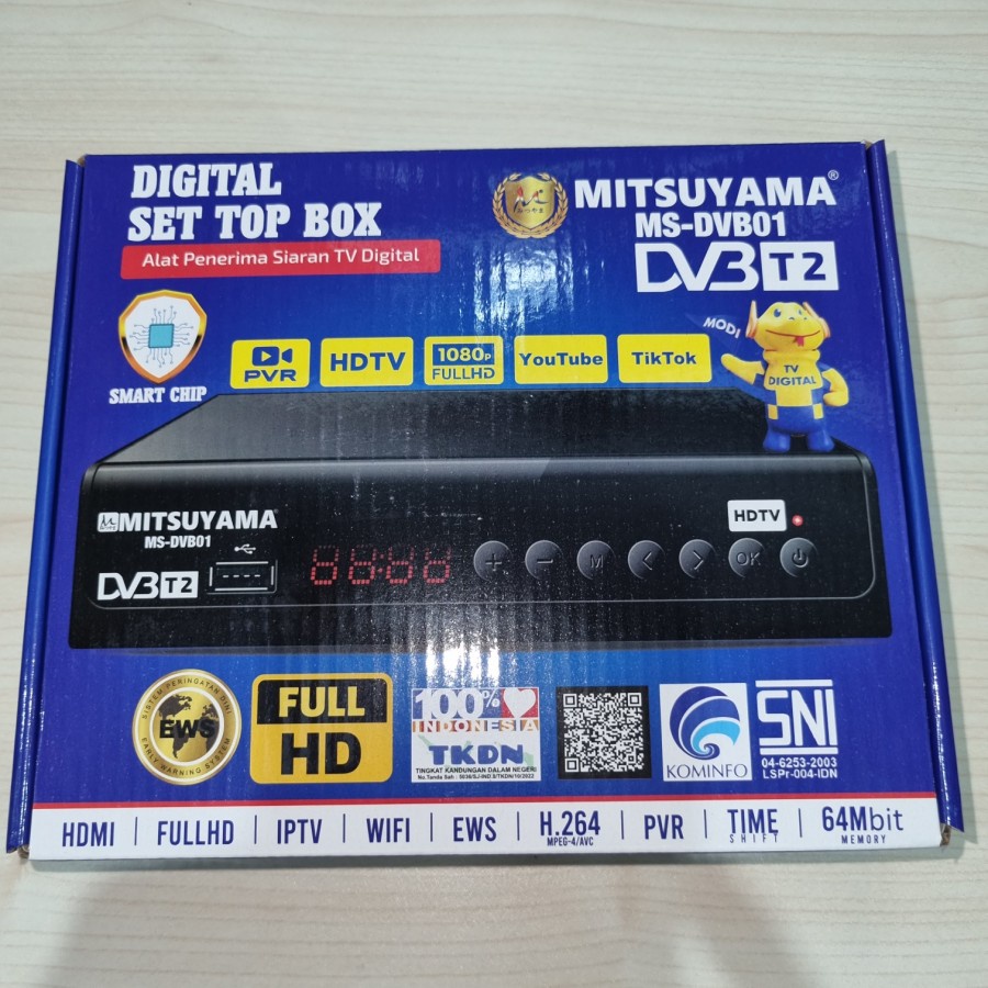 set top box tv digital Merk Mitsuyama DVB/T2 SNI MS-DVB01 bisa youtube