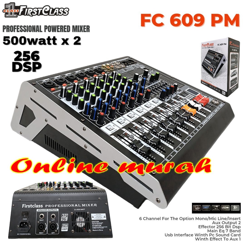 power amplifier firstclass fc609pm / fc 609 pm / fc609 pm 500 watt x 2