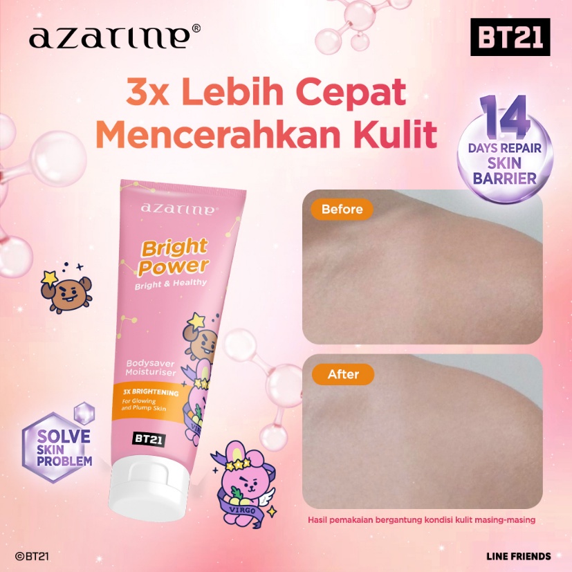 AZARINE BRIGHT POWER BRIGHT &amp; HEALTHY BODYSAVER MOISTURISE BT21 100ML