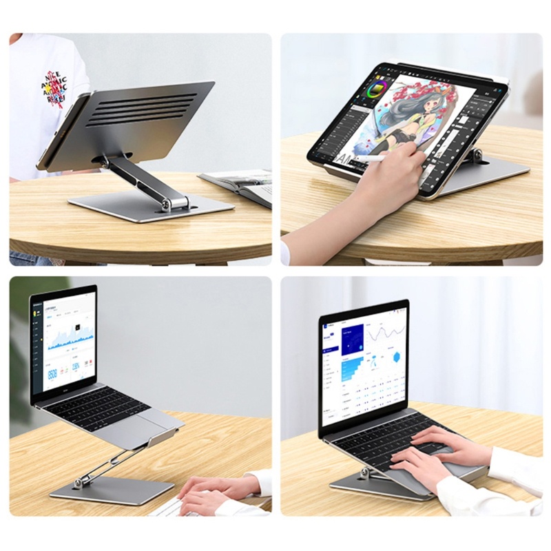 Zzz Stand Laptop Tinggi Adjustable Platform Riser Aluminium Ergonomis Untuk Thinkplus