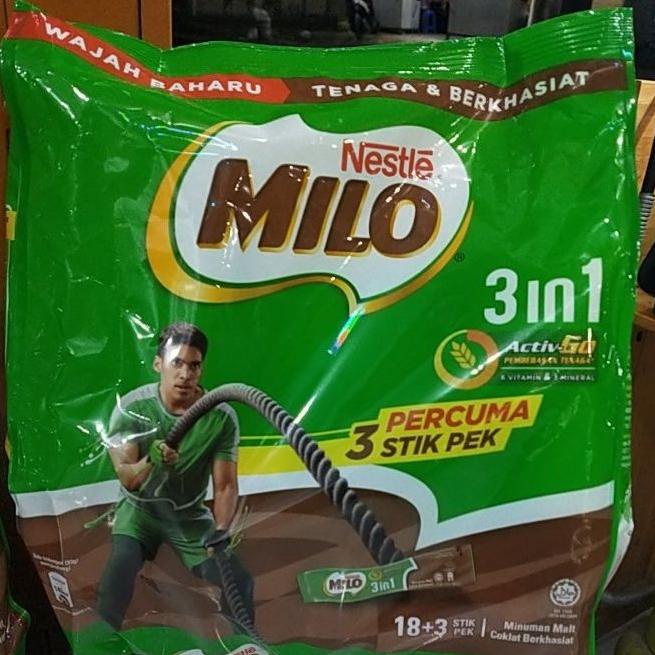 

[BAYAR DITEMPAT] Susu Milo Original Nestle Malaysia Saset isi 18 Stick, isi 18+3 Stick dan isi 18 Free Pouch