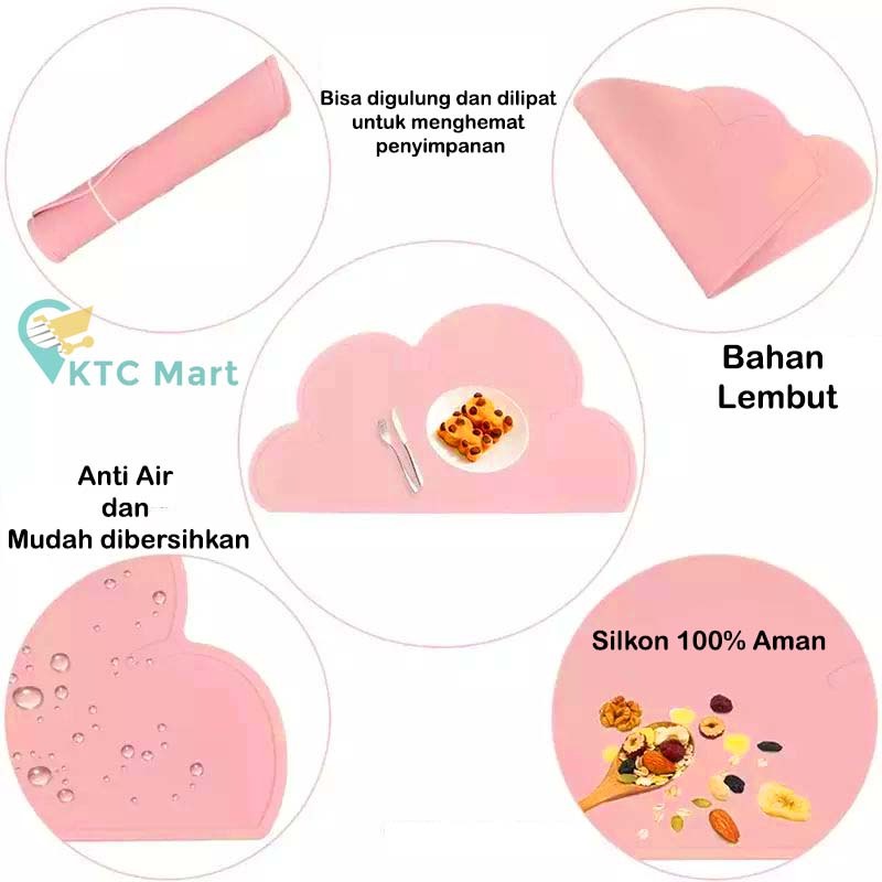 JOJOBOO - BABY SILICONE PLACEMAT KIDS/ ALAS MAKAN BAYI FOODGRADE AMAN ANTI SLIP