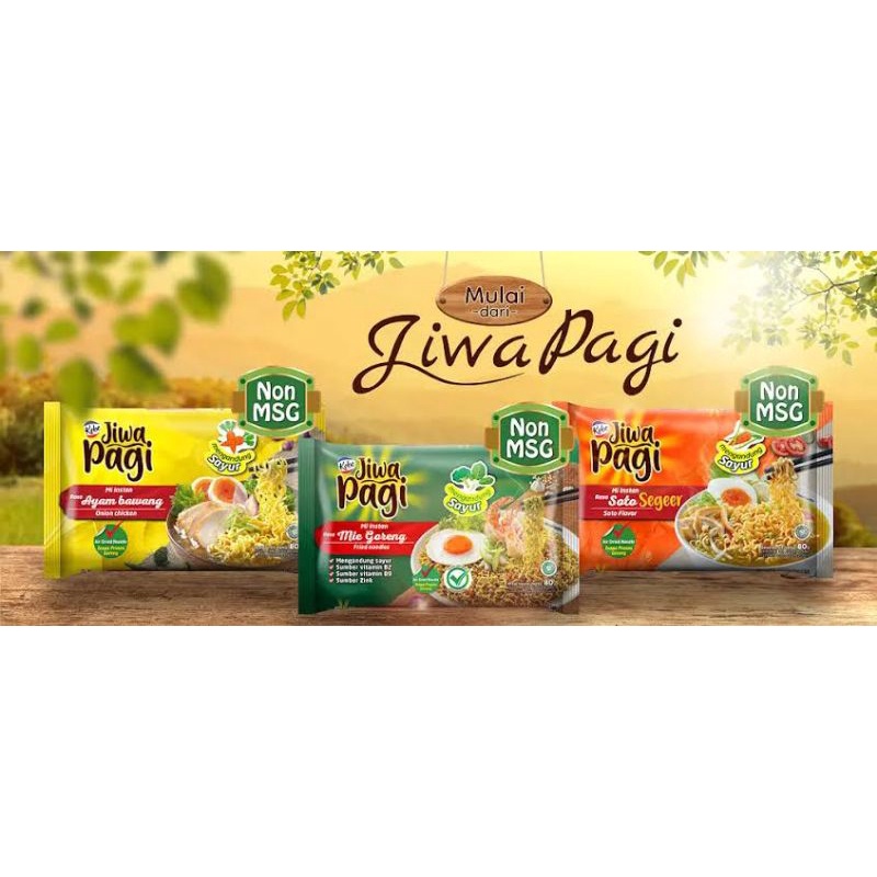 

PROMO!!!  Mie jiwa pagi non msg 3 variant rasa