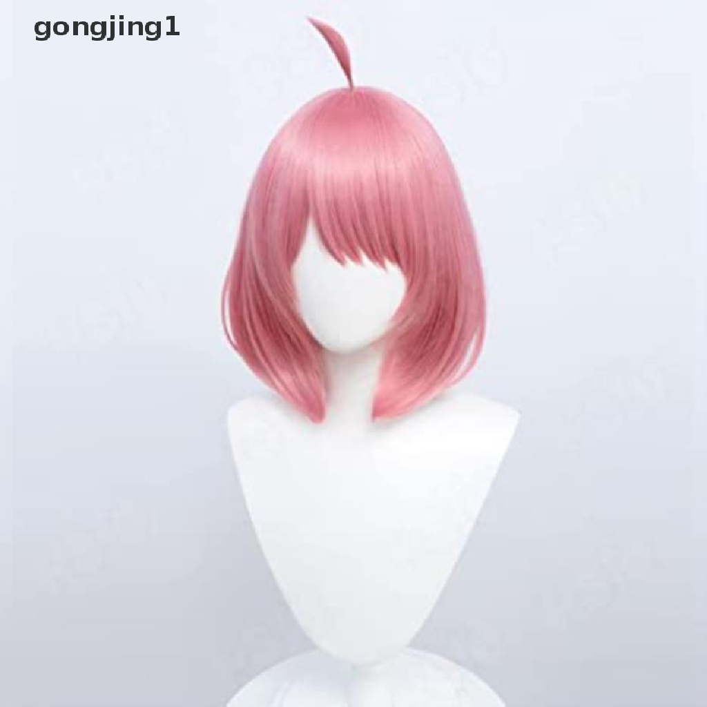 Ggg Anya Forger Cosplay Wig Anime Wig HSIU Pink Rambut Pendek Gratis Wig Cap Cosplay ID