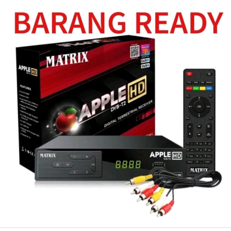 Matrix Apple Merah/Silver/Kuning Super HD - STB TV Digital Youtube,MeeCast,Apple Cast,IPTV,DVB-T2,DVB2IP,MITUBE,Tik-Tok,Vidio,WeTV