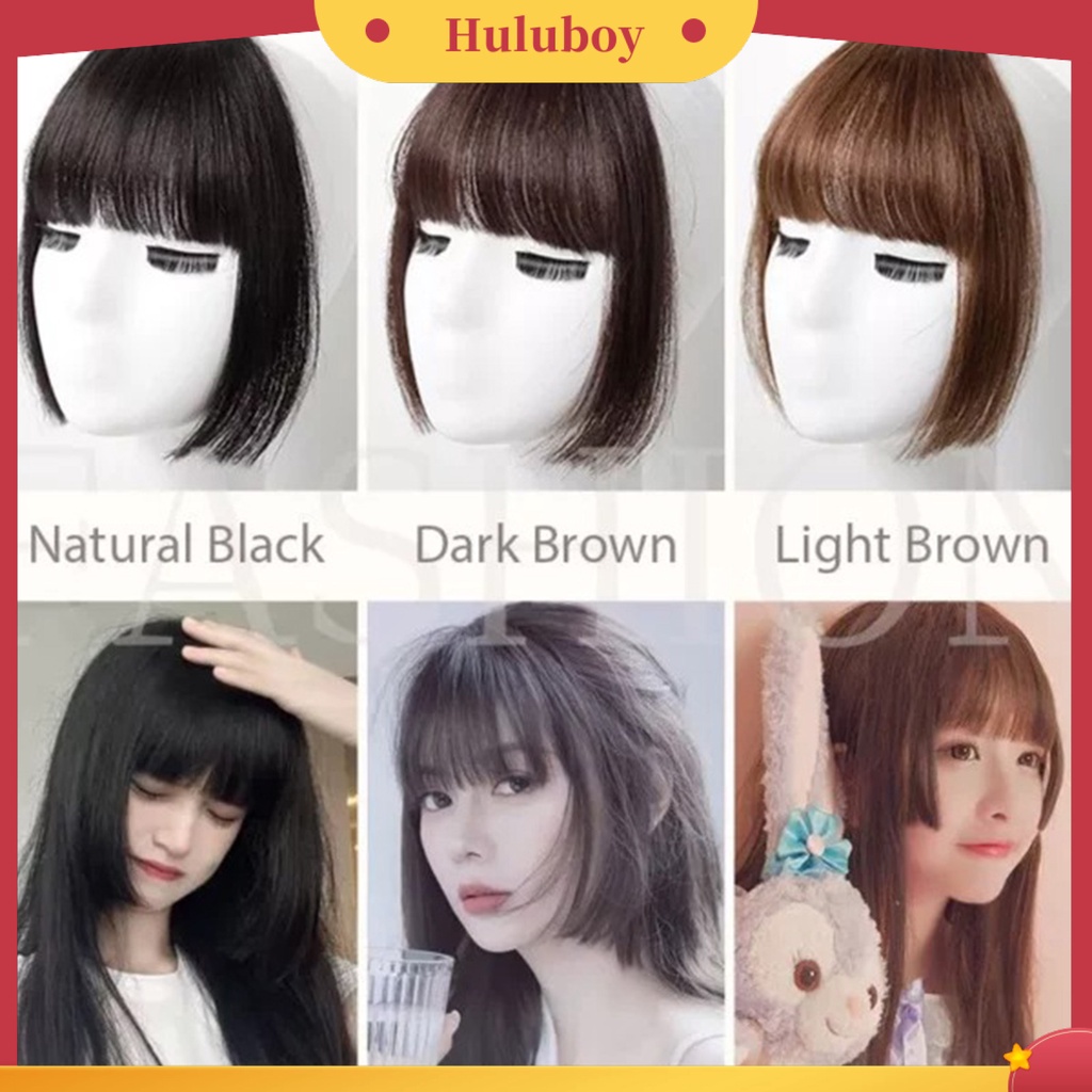 Rambut Poni Palsu Extensions Bahan Serat Suhu Tinggi Untuk Pakaian