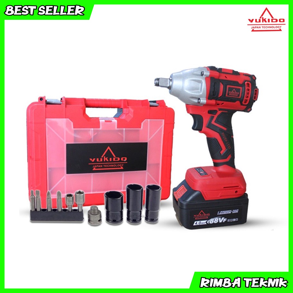 YUKIDO 48V IMPACT WRENCH CORDLESS - Mesin Impact Wrench Baterai Charger Pembuka Baut Buka Baut YUKIDO