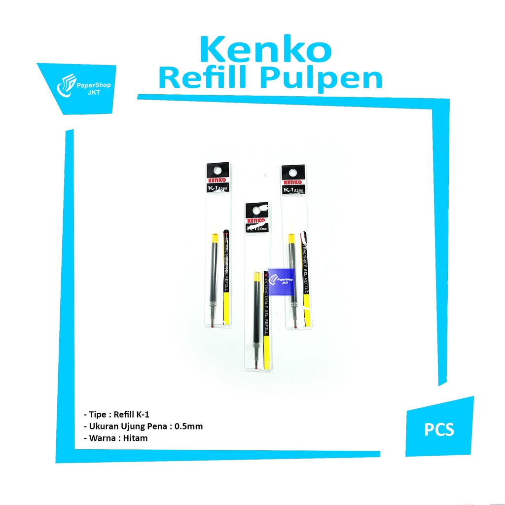 

KENKO - Refill K1 - Isi Pulpen Gel Hitam - Pcs